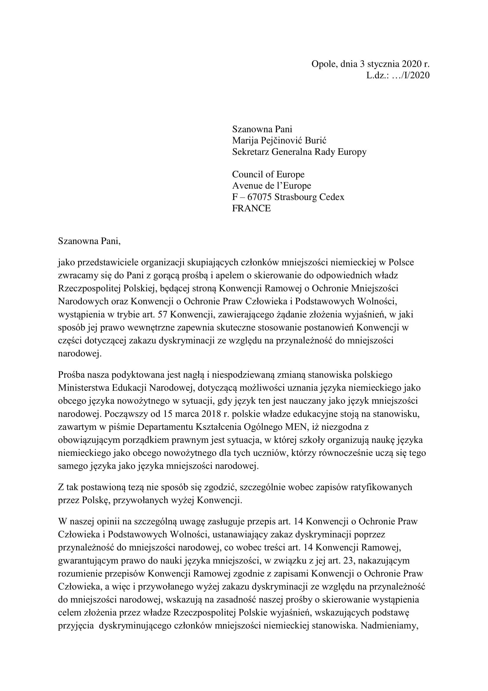 Pismo Rada Europy pl 1