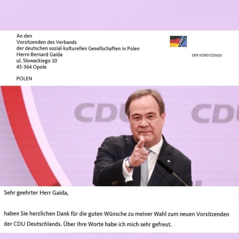 Podziękowania od Armina Lascheta, nowego przewodniczącego CDU