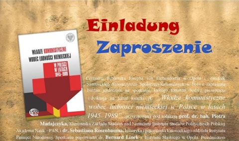 Vorstellung des Buches „Die Haltung der kommunistischen Behörden gegenüber der deutschen Bevölkerung in Polen in den Jahren 1945 bis 1989“