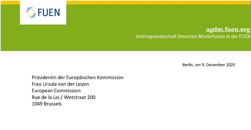 ERSUCHEN ZUR UMSETZUNG DER ECI MINORITY SAFEPACK (MSPI) DURCH DIE EUROPÄISCHE KOMMISION