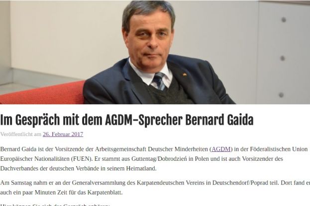 Bernard Gaida im Interview f&uuml;r das Karpattenblatt.sk