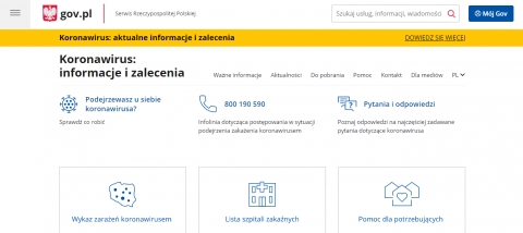 Wichtige Informationen mit dem Thema Coronavirus in Polen