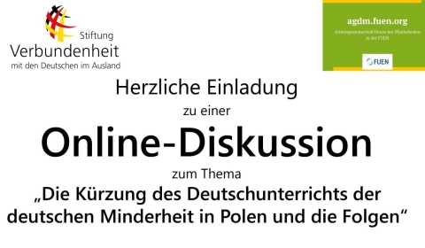 Online-Diskussion: "Die Kürzung des Deutschunterrichts der deutschen Minderheit in Polen und die Folgen“